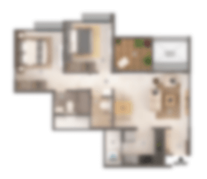2 BHK Floor Plan